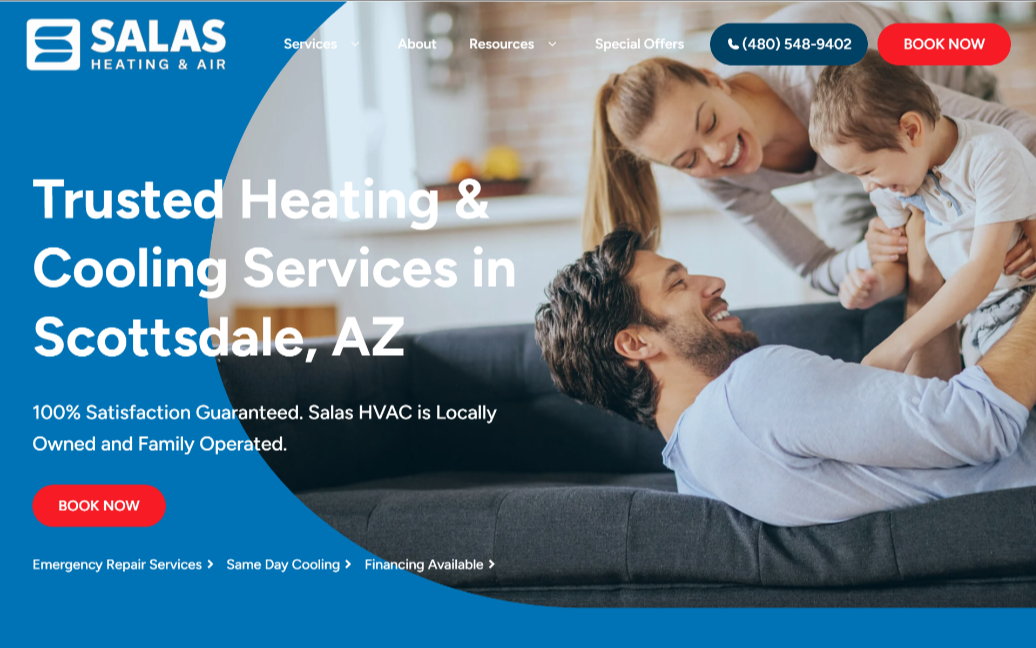 Salas HVAC hero section