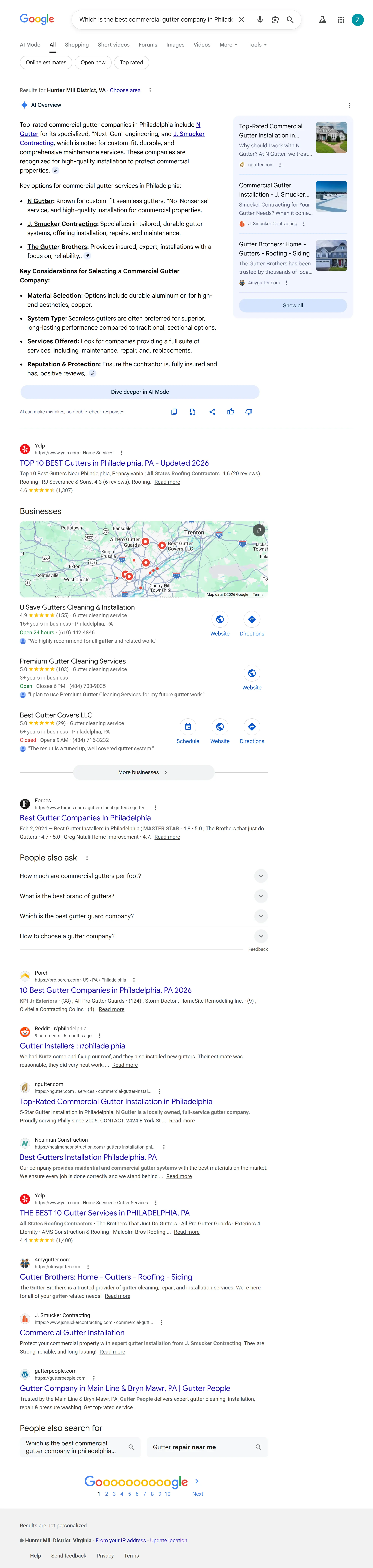 Google AI Overview screenshot
